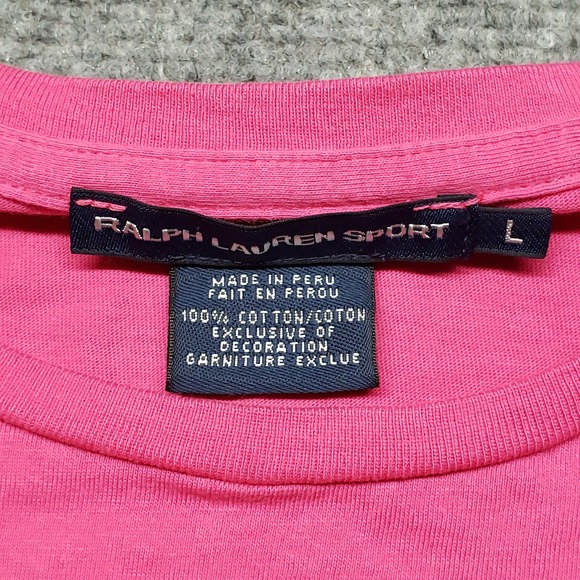 Ralph Lauren Sport T Shirt Womens Large Pink Short Sleeve Casual Top Cotton - Picture 3 of 9